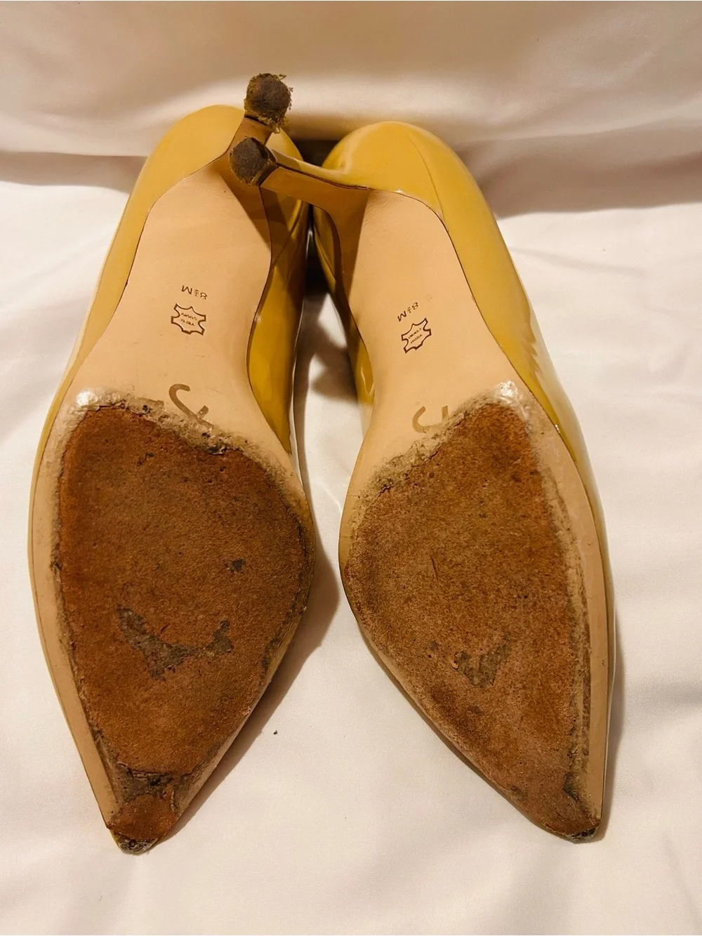 Joan & David Patent Leather Yellow Pointed-Toe Pumps